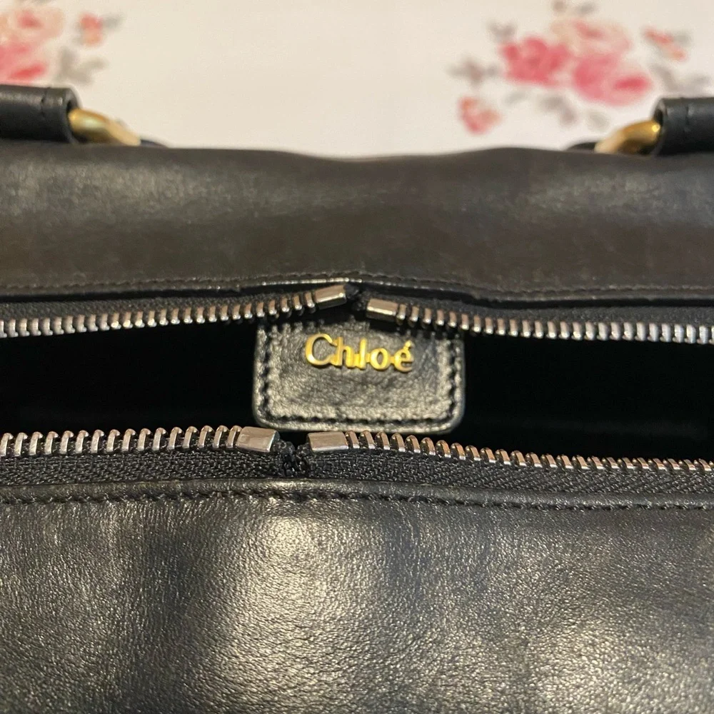 Chloe Black Leather Doctor Satchel with Gold-Tone Hardware - Picture 13 of 16